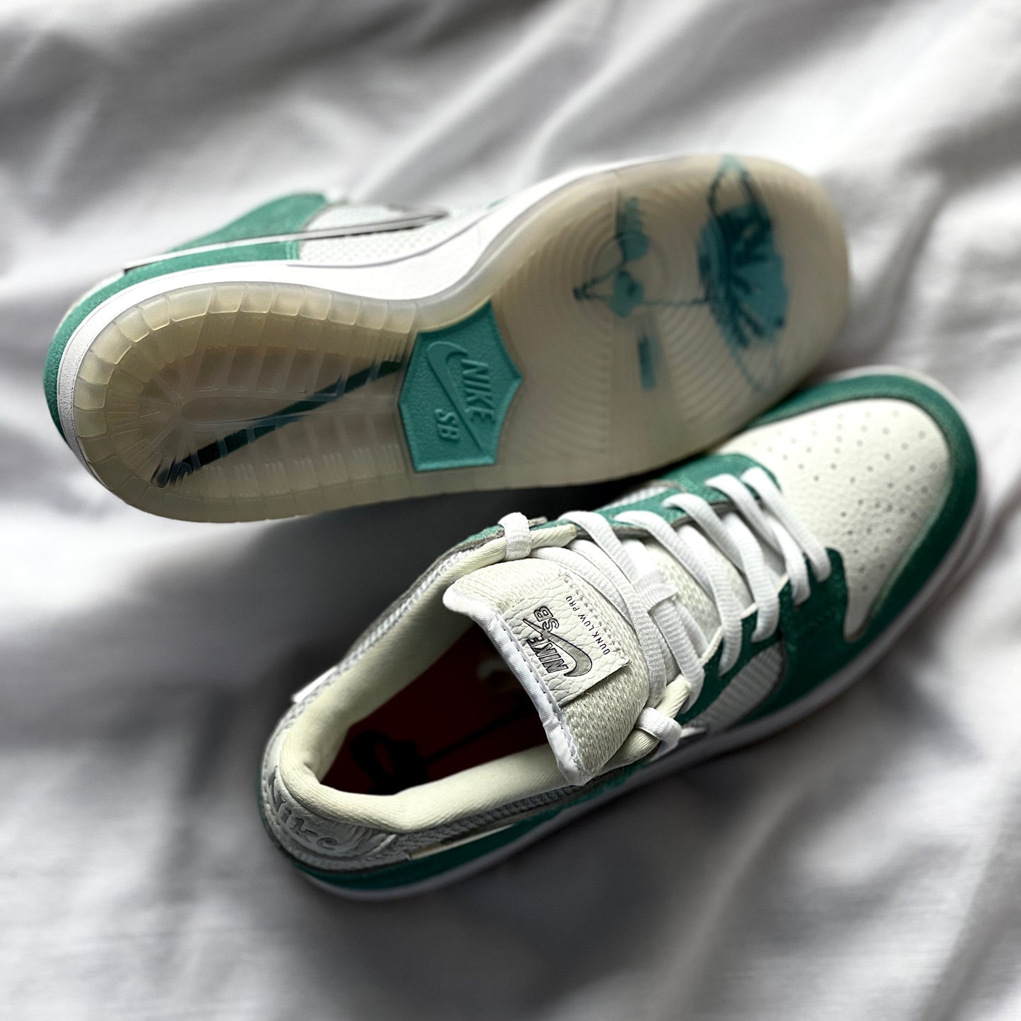 Outsole traction pattern on Nike Dunk Low SB April collaboration