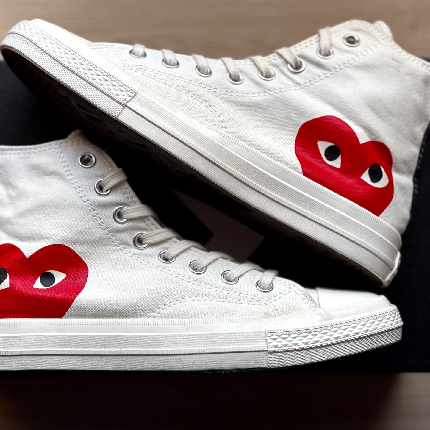 Comme des Garçons PLAY x Chuck 70 High - 'Single Heart - Milk' - The Treasury By Tahzir | Online - 1