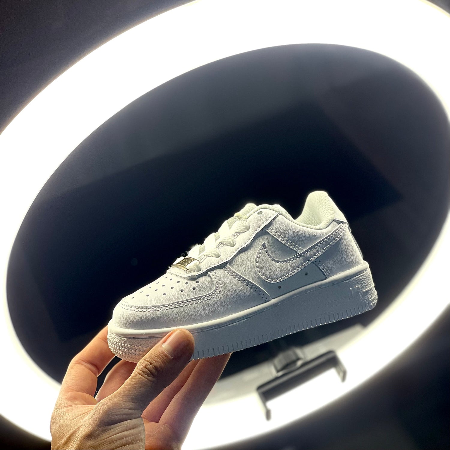 Nike Air Force 1 Low LE 'Triple White' (Preschool) sneaker featured as the collection image for the Branded Toddlers Collection at The Treasury.