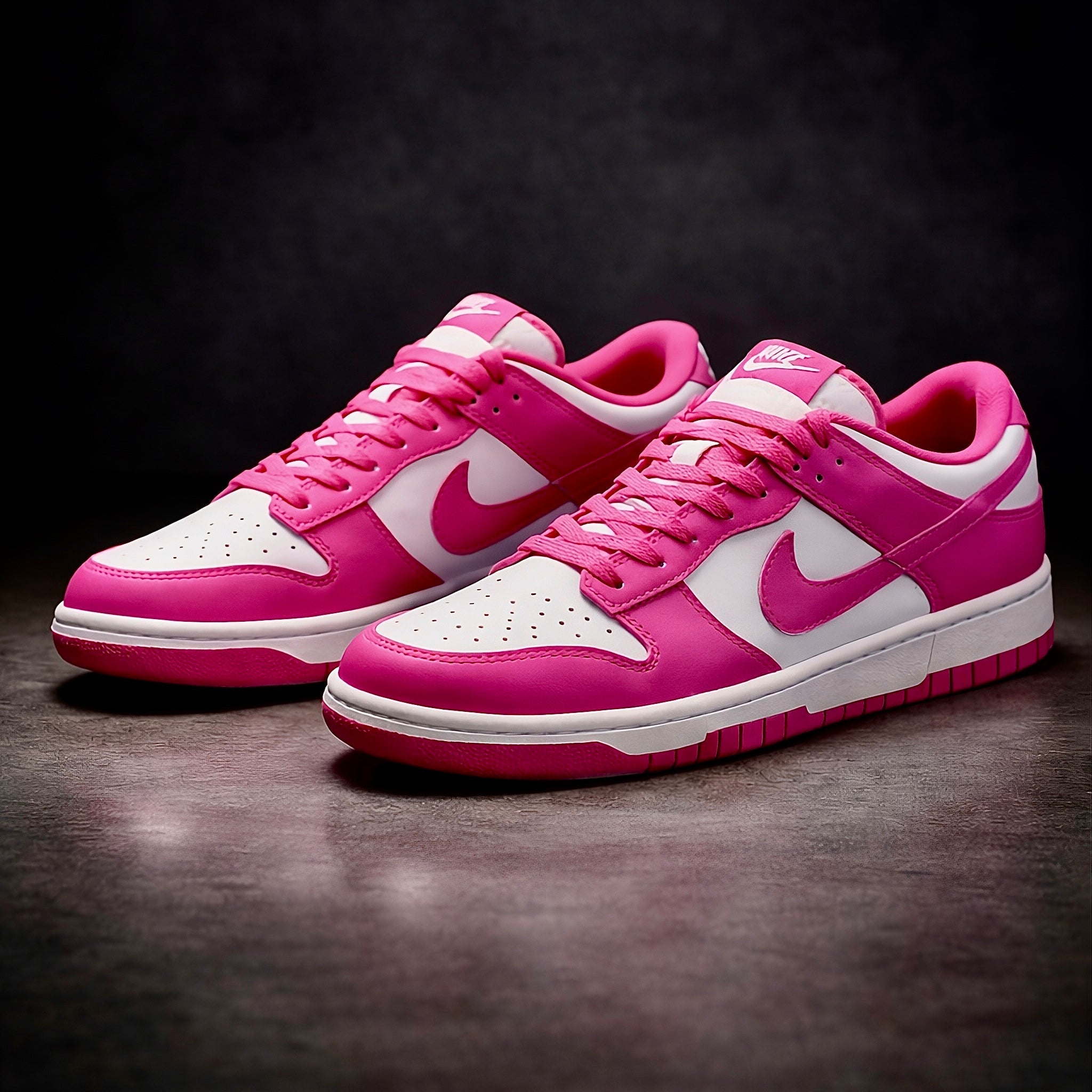 Side shot of nike dunk hot fuscia as image for dunks sub collection