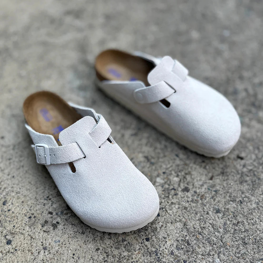 White Birkenstock boston clog as image for main birkenstock  collection