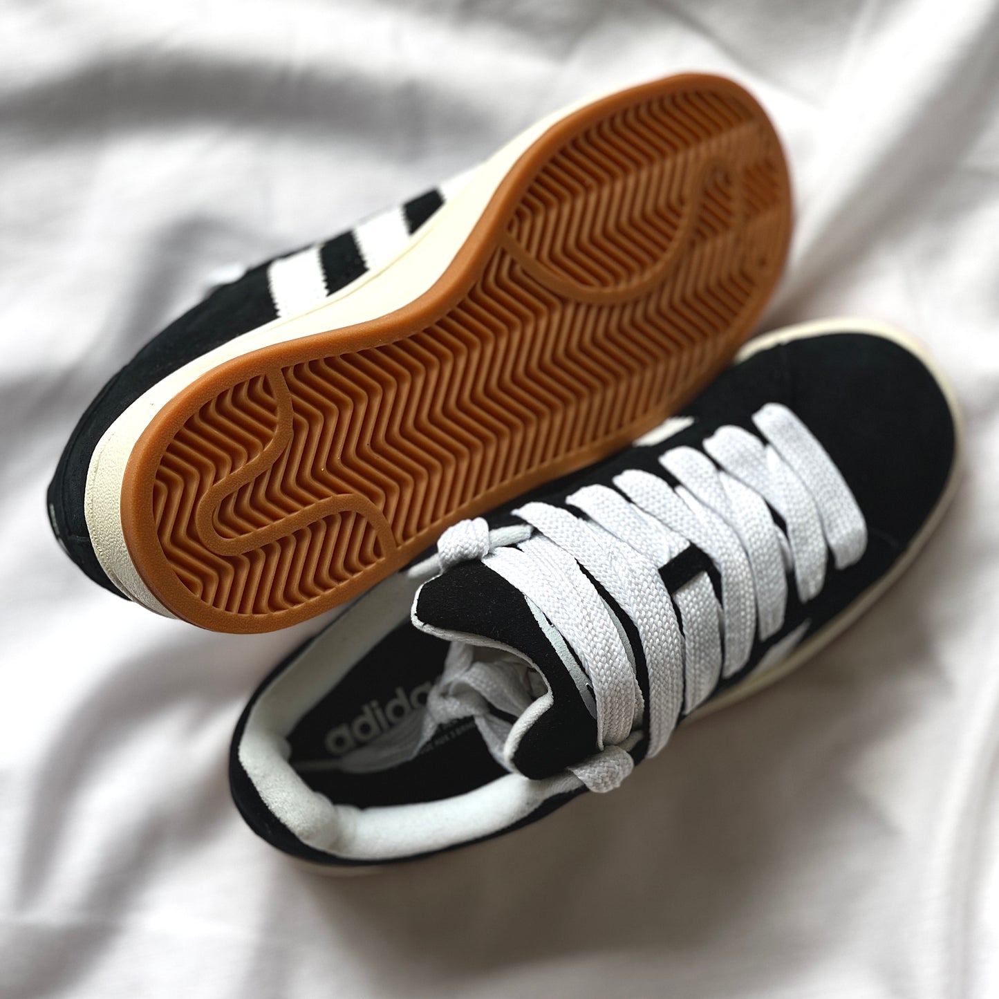 Gum rubber outsole traction on adidas Campus black