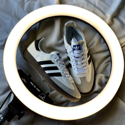 Adidas Samba OG White Black Gum sneaker side profile on clean background