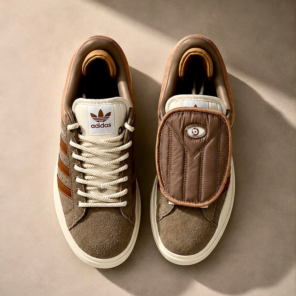Top view of Bad Bunny x adidas Campus Chalky Brown sneaker