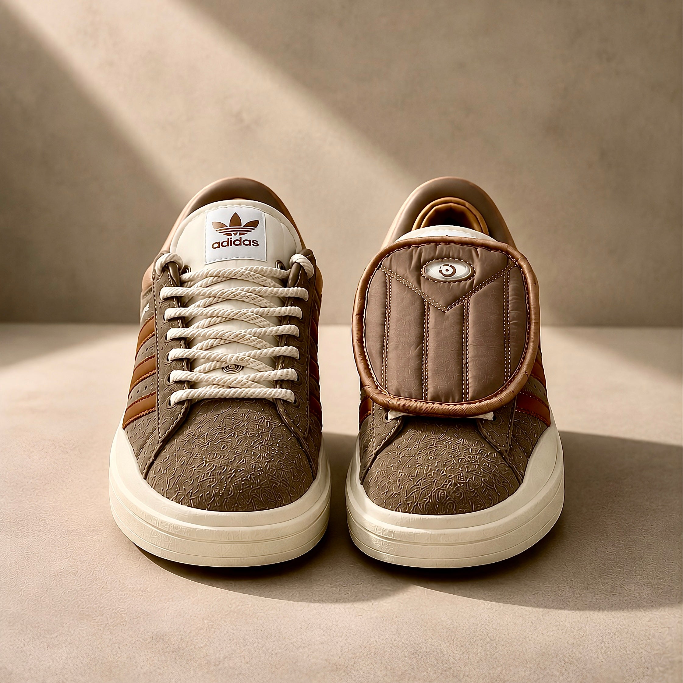 Bad Bunny adidas Campus Chalky Brown front angle view