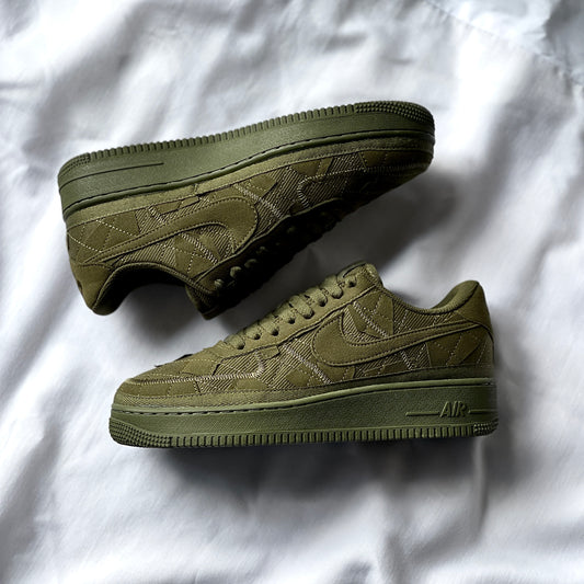 Side angle of Billie Eilish x Nike Air Force 1 Low Sequoia