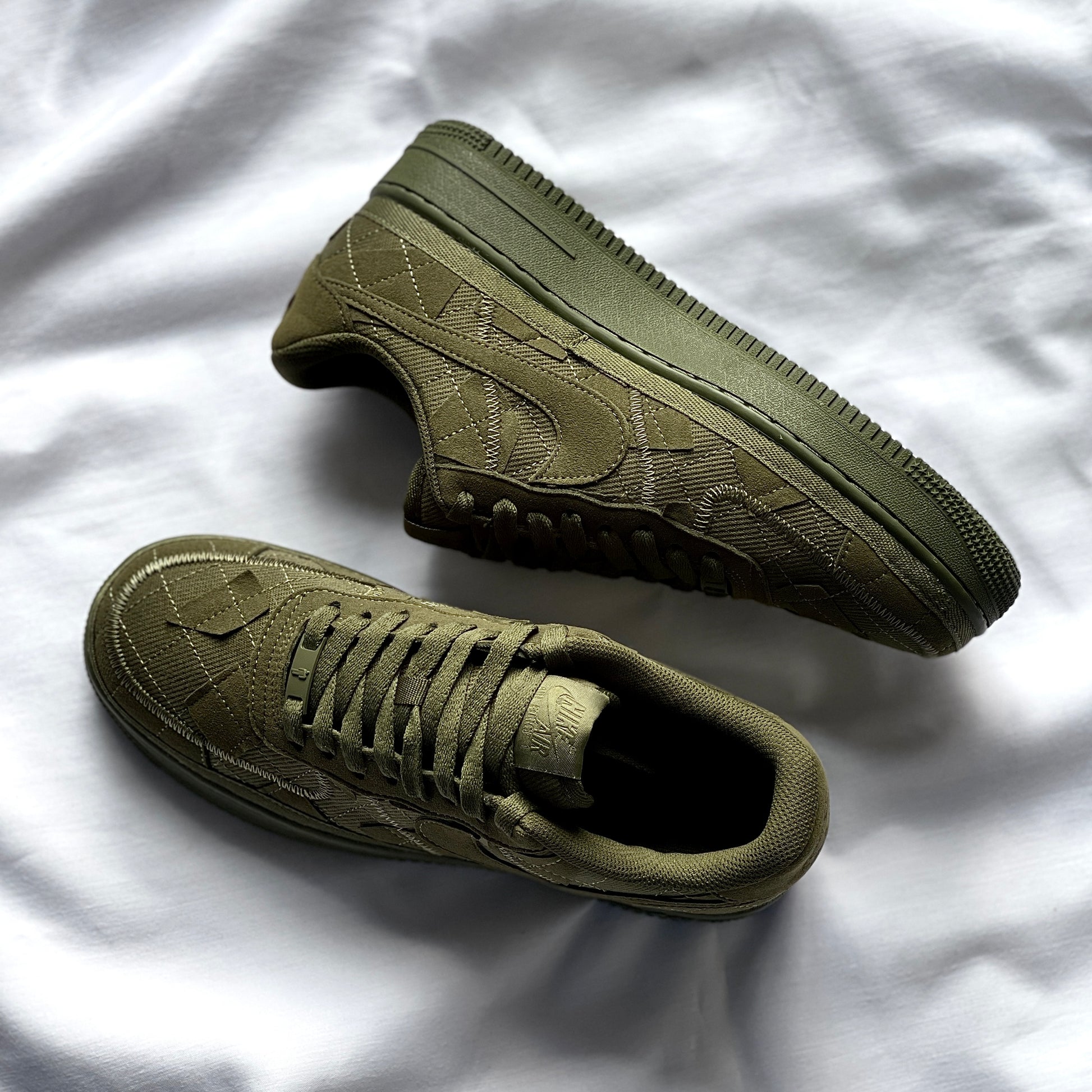 Pair of Billie Eilish AF1 Low Sequoia sneakers in Sequoia green