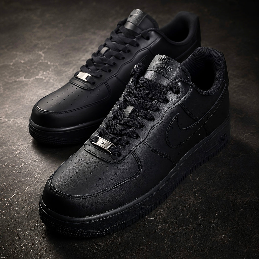 Air Force 1 Low ’07 Black sneakers three-quarter view