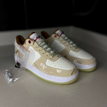 Angled view of Air Force 1 “Year of the Rabbit” — special edition sneaker with pastel colorway and rabbit motif