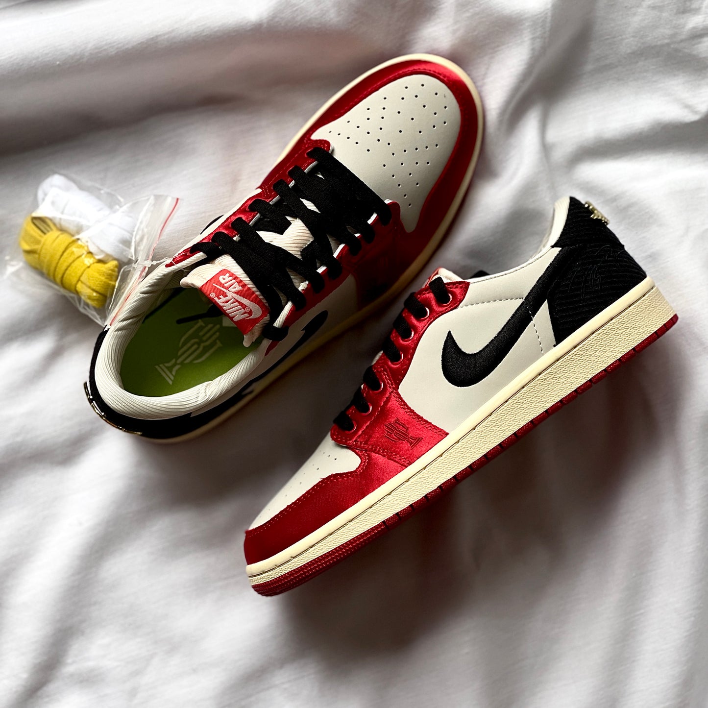 Top view of Trophy Room Air Jordan 1 Low Rookie Card Away