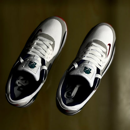 Top view of Nike Air Max 90 SE Running Club Deep Royal — vintage-inspired colorway with suede overlays and bold detailing