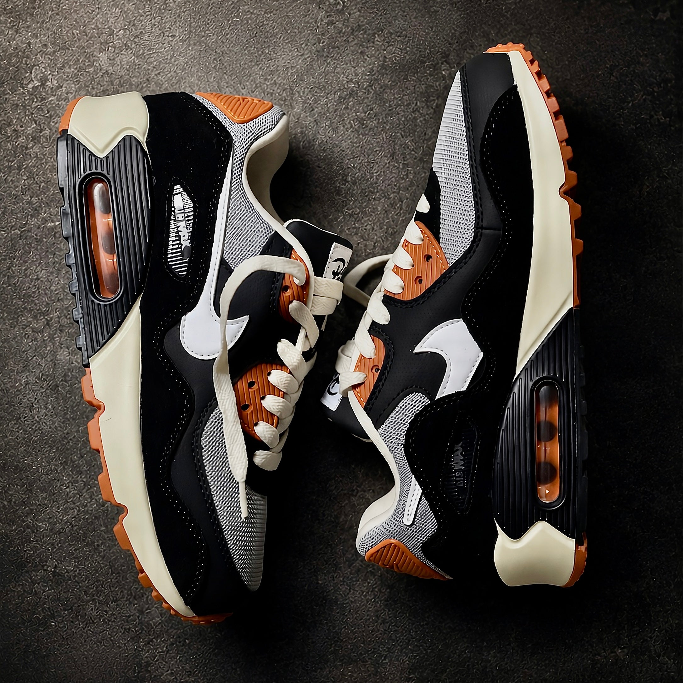 Patta x Nike Air Max 90 SP Black Particle Grey lateral side profile