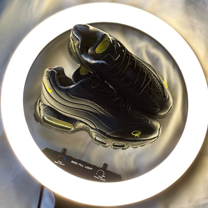 “Corteiz x Nike Air Max 95 SP ‘Honey Blacks’ gradient upper close-up”