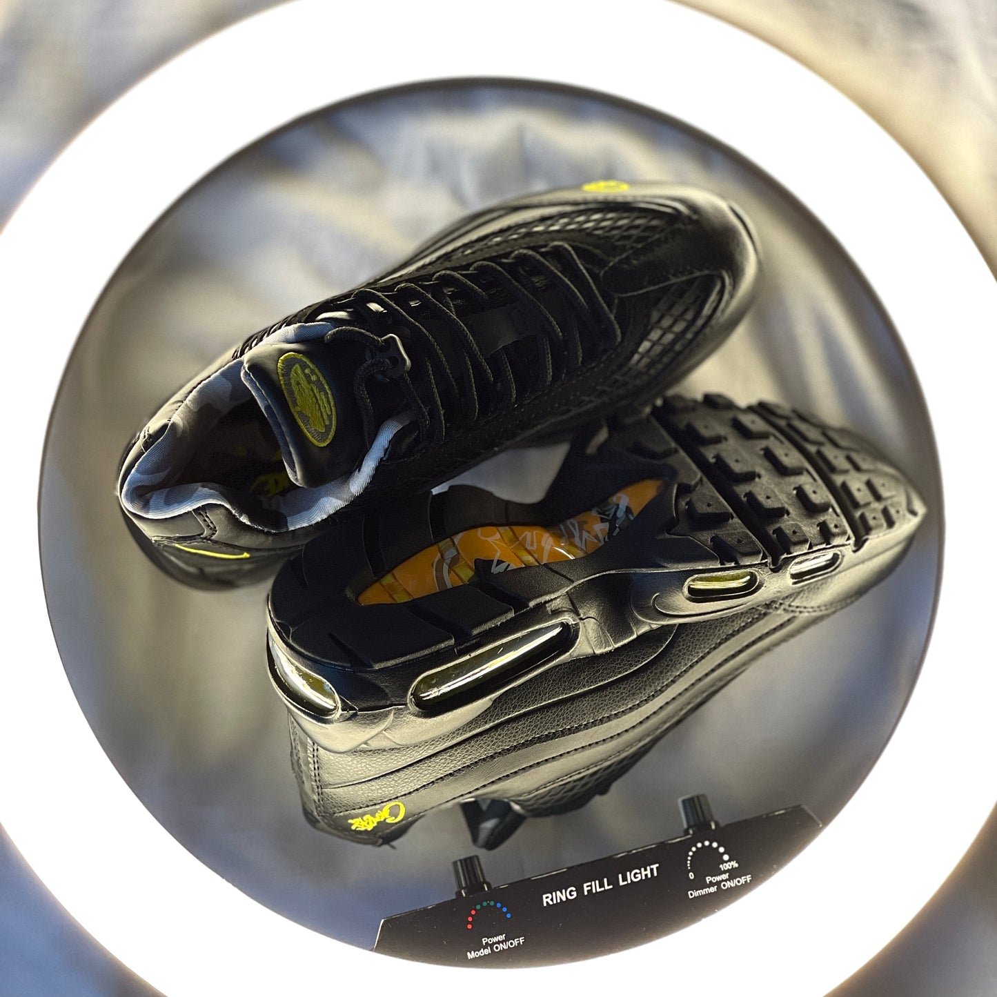 “Corteiz x Nike Air Max 95 SP ‘Honey Blacks’ outsole detail”