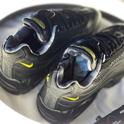 “Corteiz x Nike Air Max 95 SP ‘Honey Blacks’ heel and branding shot”
