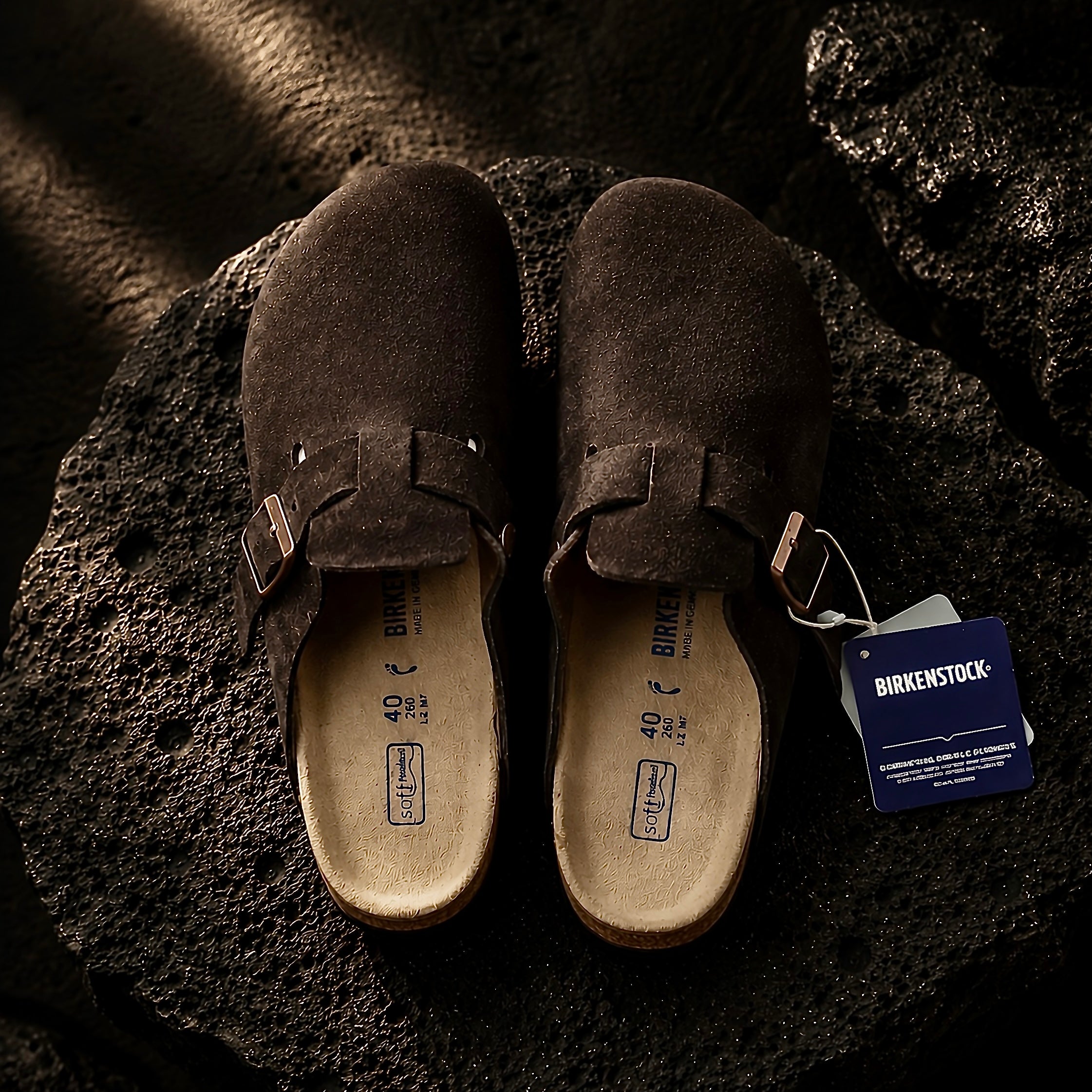 Top view of Birkenstock Boston Soft Footbed Mocha