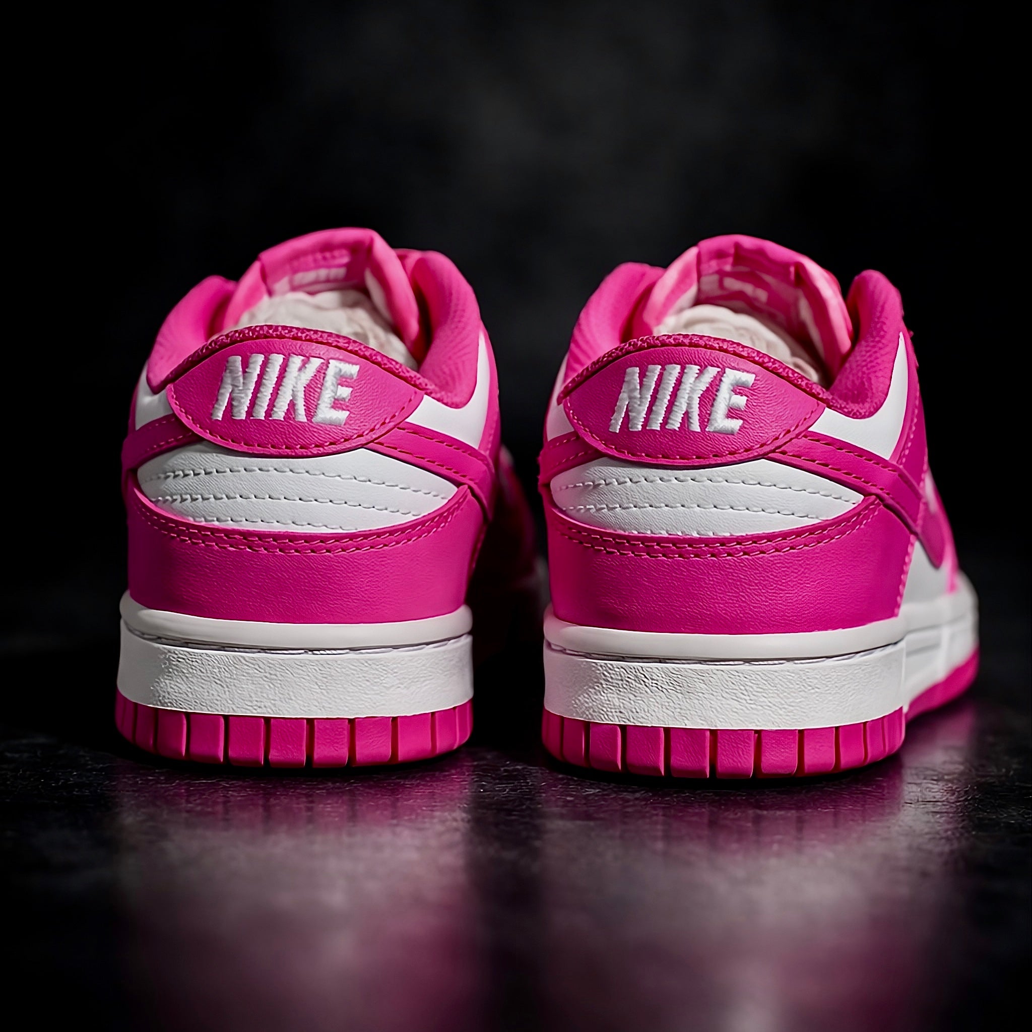 Nike Dunk low active fuscia rear heel tab view 