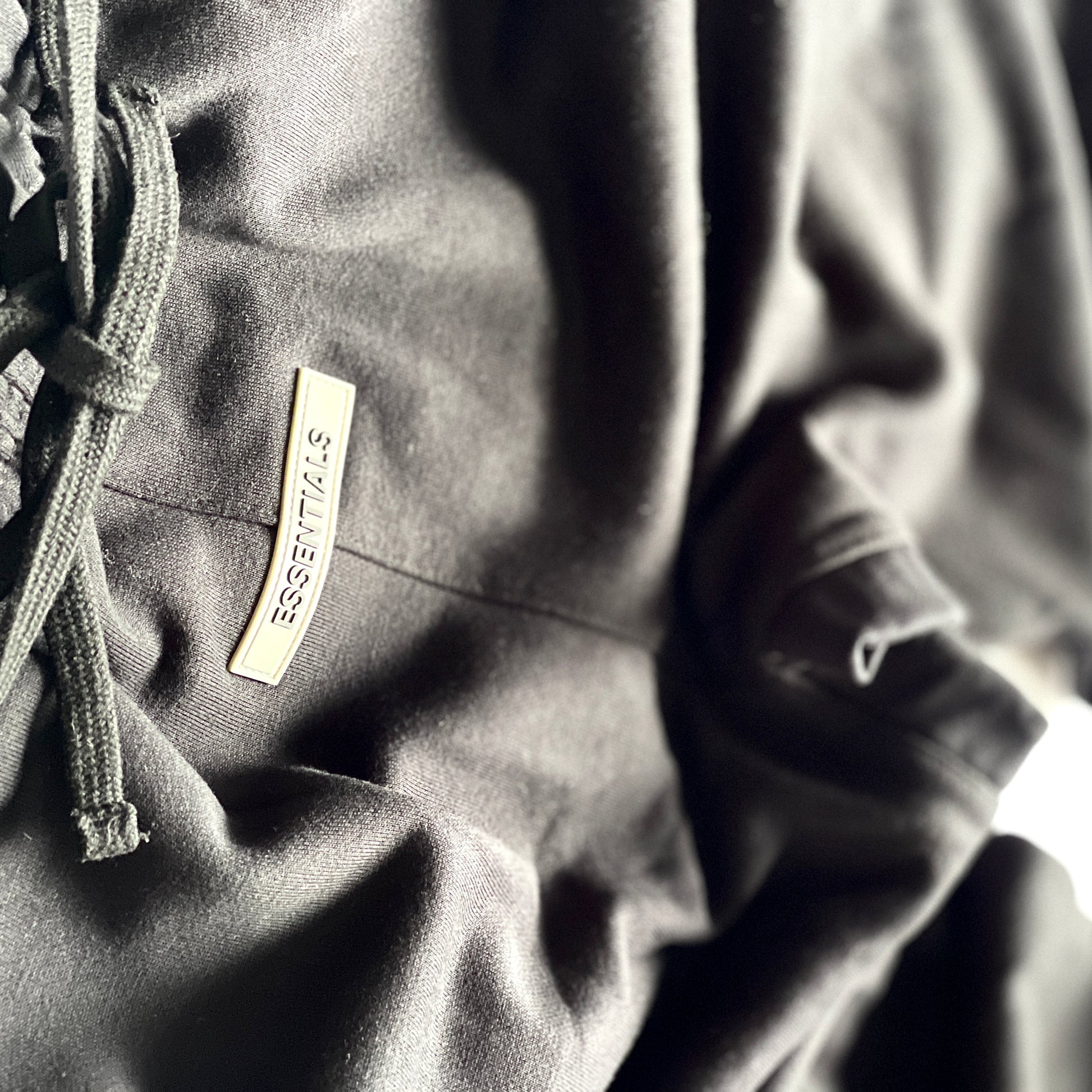 Close-up of waistband and drawstring on Fear of God sweatpant