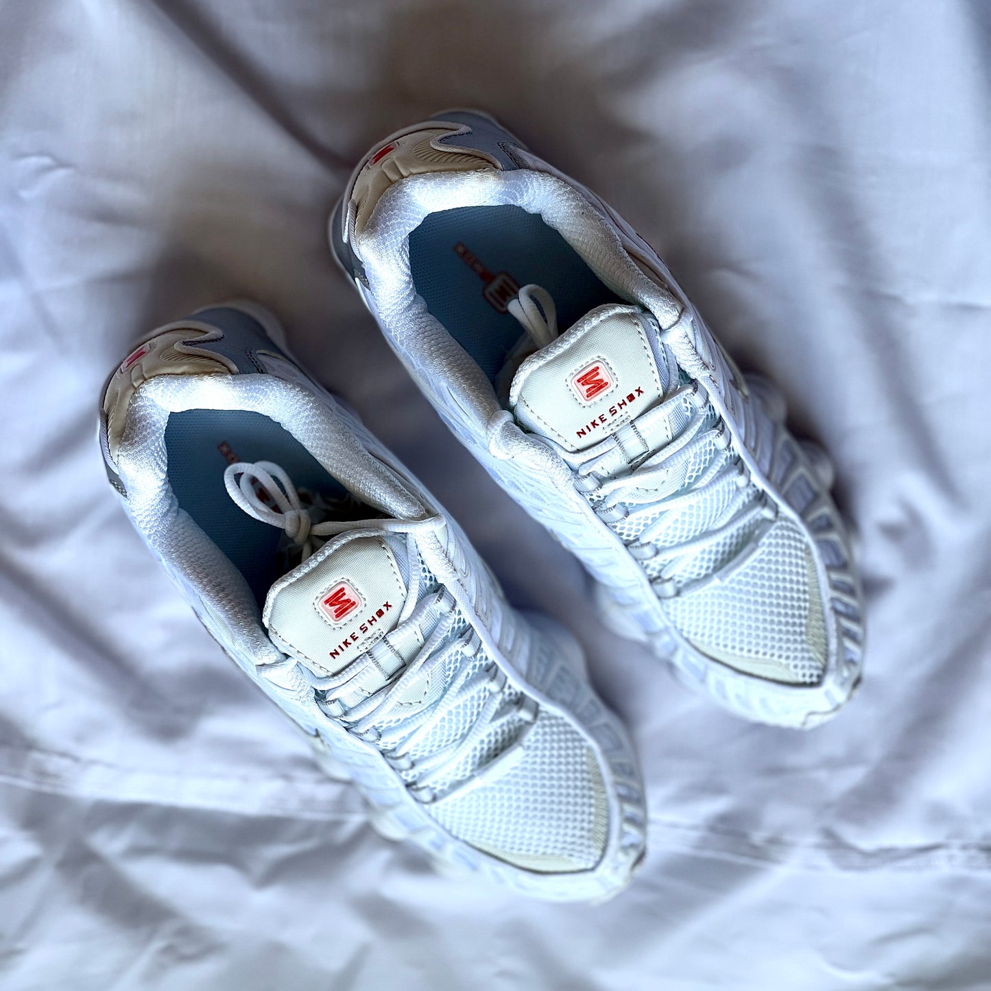 Top view of Nike Shox TL Metallic Silver sneaker