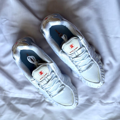 Top view of Nike Shox TL Metallic Silver sneaker