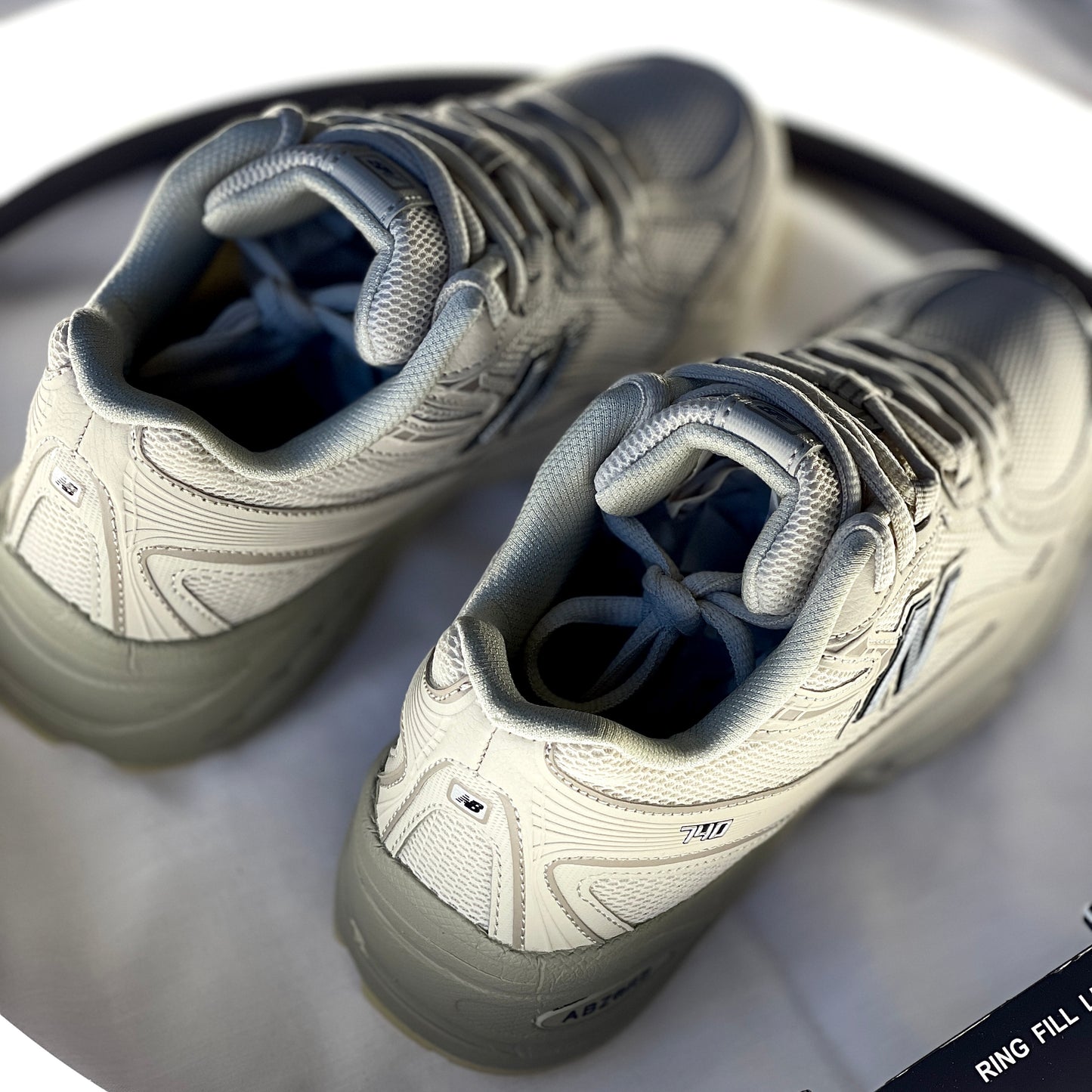 Heel details on New Balance 740 ‘Lunar New Year’ with gold accents