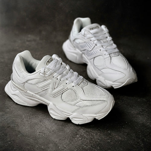 New Balance 9060 Triple White medial side profile