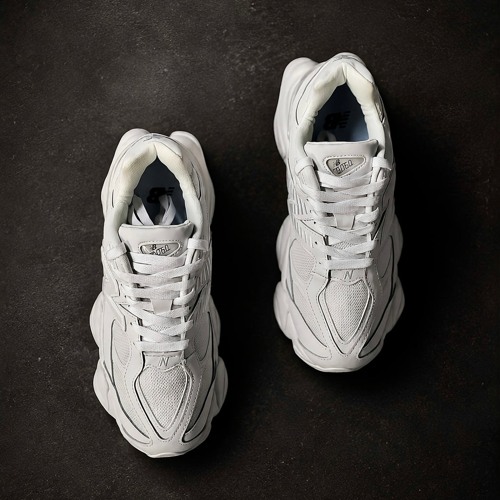 Top view of New Balance 9060 Triple White sneaker